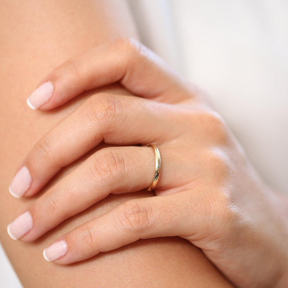 14k Classic Dome 2MM Band - GeumJewels