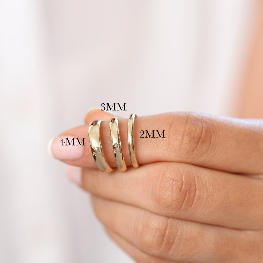 14k Classic Dome 4MM Unisex Wedding Ring - GeumJewels