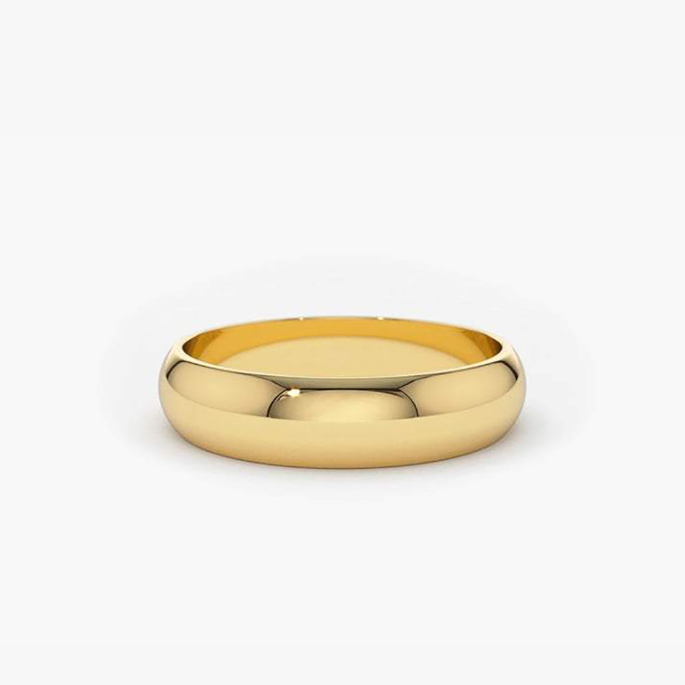 14k Classic Dome 4MM Unisex Wedding Ring - GeumJewels