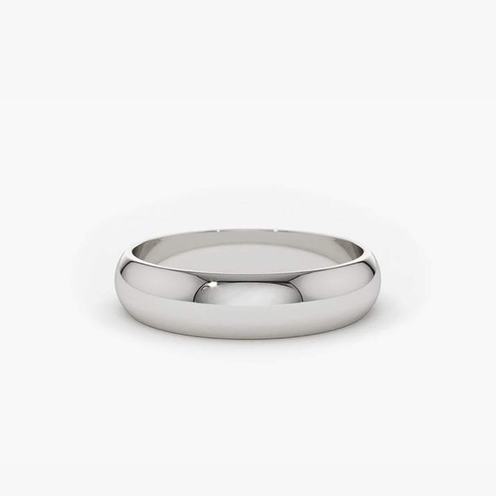 14k Classic Dome 4MM Unisex Wedding Ring - GeumJewels