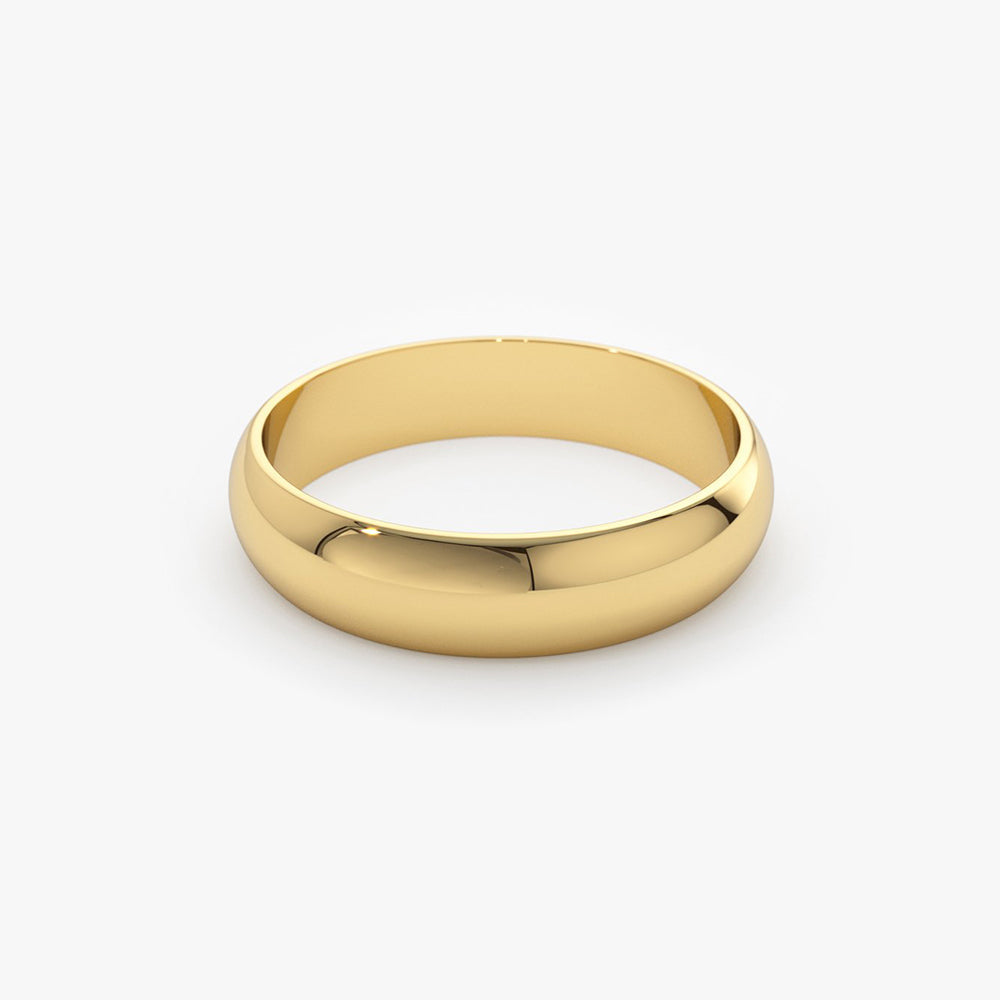 14k Classic Dome 4MM Unisex Wedding Ring - GeumJewels