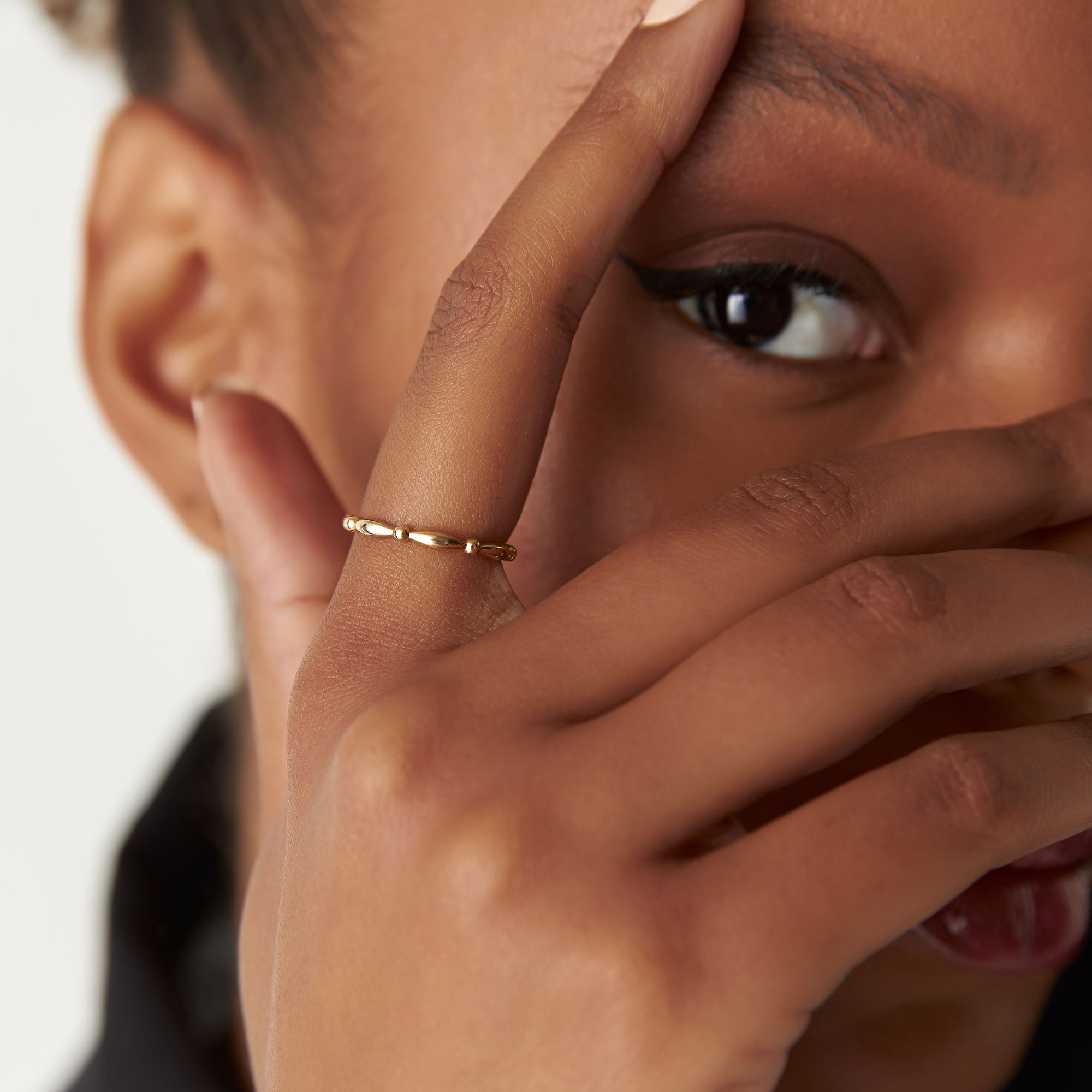 14K Cute Bead Stacking Band - GeumJewels