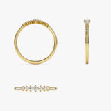 14k Dainty Graduating Diamond Wedding Ring - GeumJewels