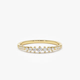 14k Dainty Graduating Diamond Wedding Ring - GeumJewels