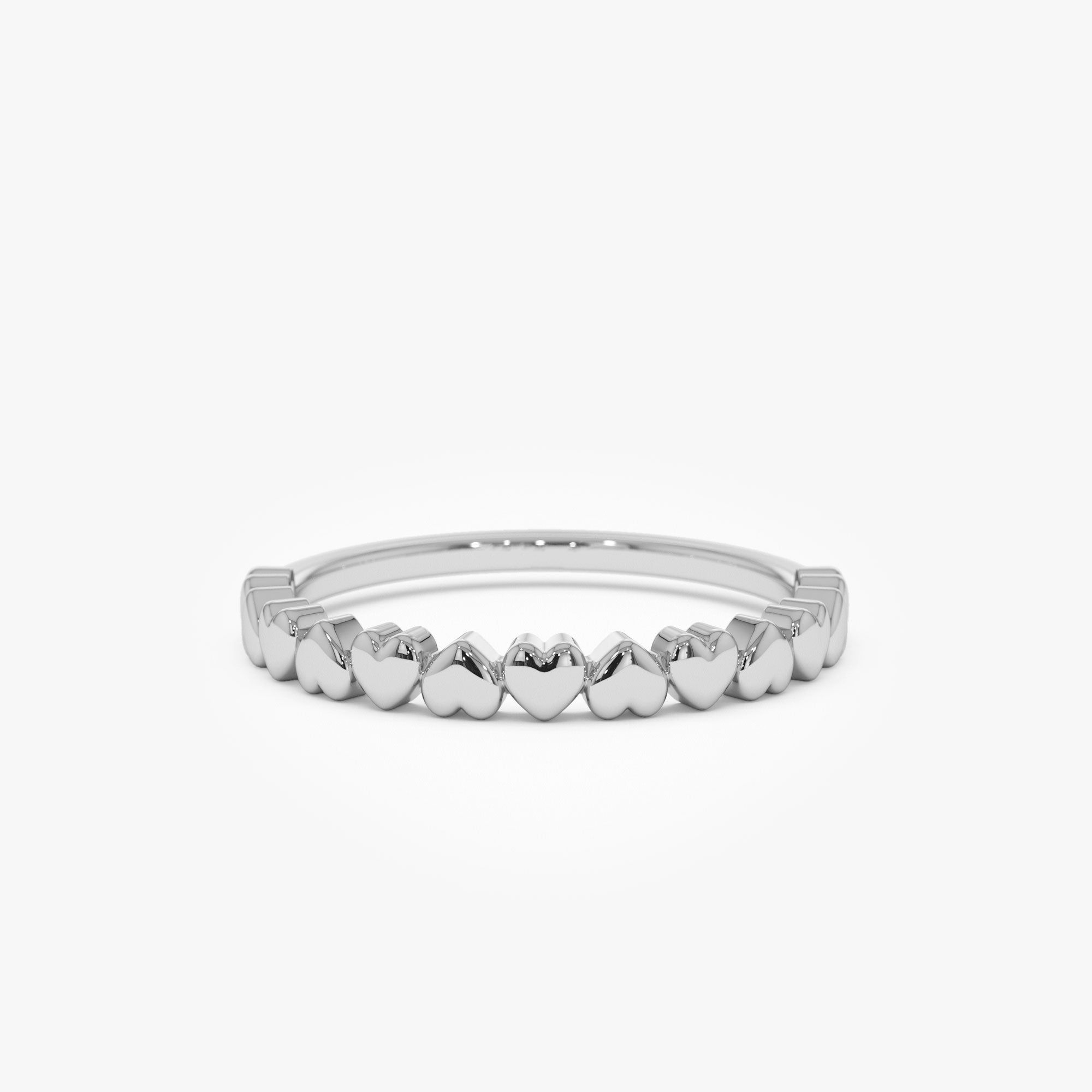 14k Dainty Heart Stacking Gold Ring - GeumJewels