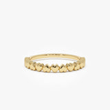 14k Dainty Heart Stacking Gold Ring - GeumJewels