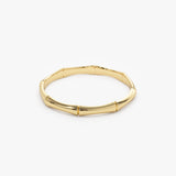 14k Dainty Minimal Bamboo Gold Ring - GeumJewels