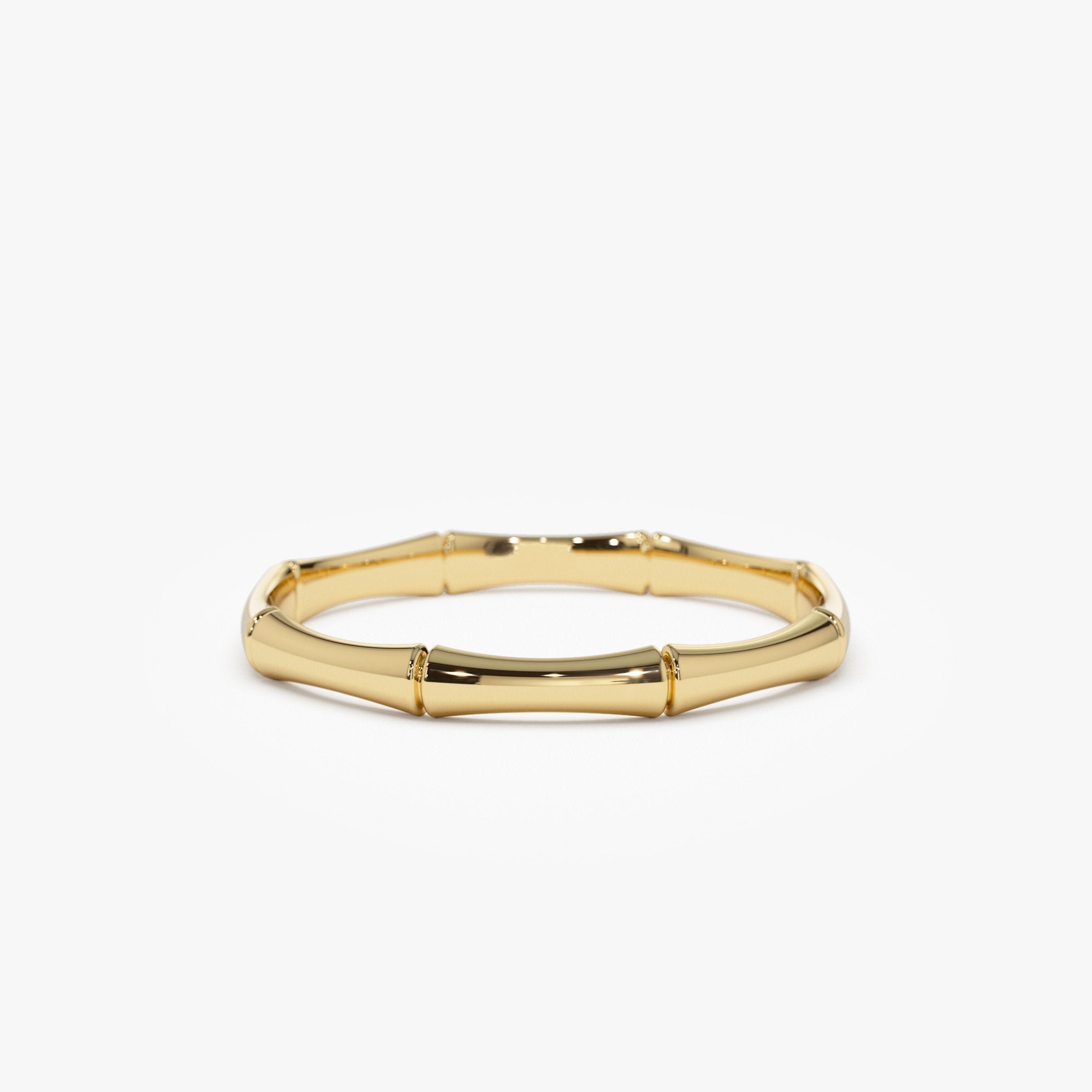 14k Dainty Minimal Bamboo Gold Ring - GeumJewels