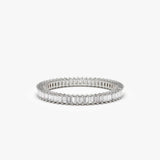 14k Dainty Stackable Full Eternity Baguette Diamond Ring - GeumJewels
