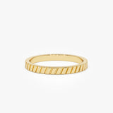 14k Diagonal Fluted Band Ring - GeumJewels