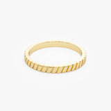 14k Diagonal Fluted Band Ring - GeumJewels