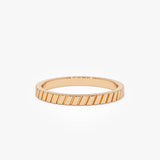 14k Diagonal Fluted Band Ring - GeumJewels