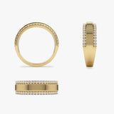 14k Diamond Diamond Edge Wedding Band - GeumJewels