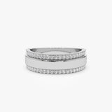 14k Diamond Diamond Edge Wedding Band - GeumJewels