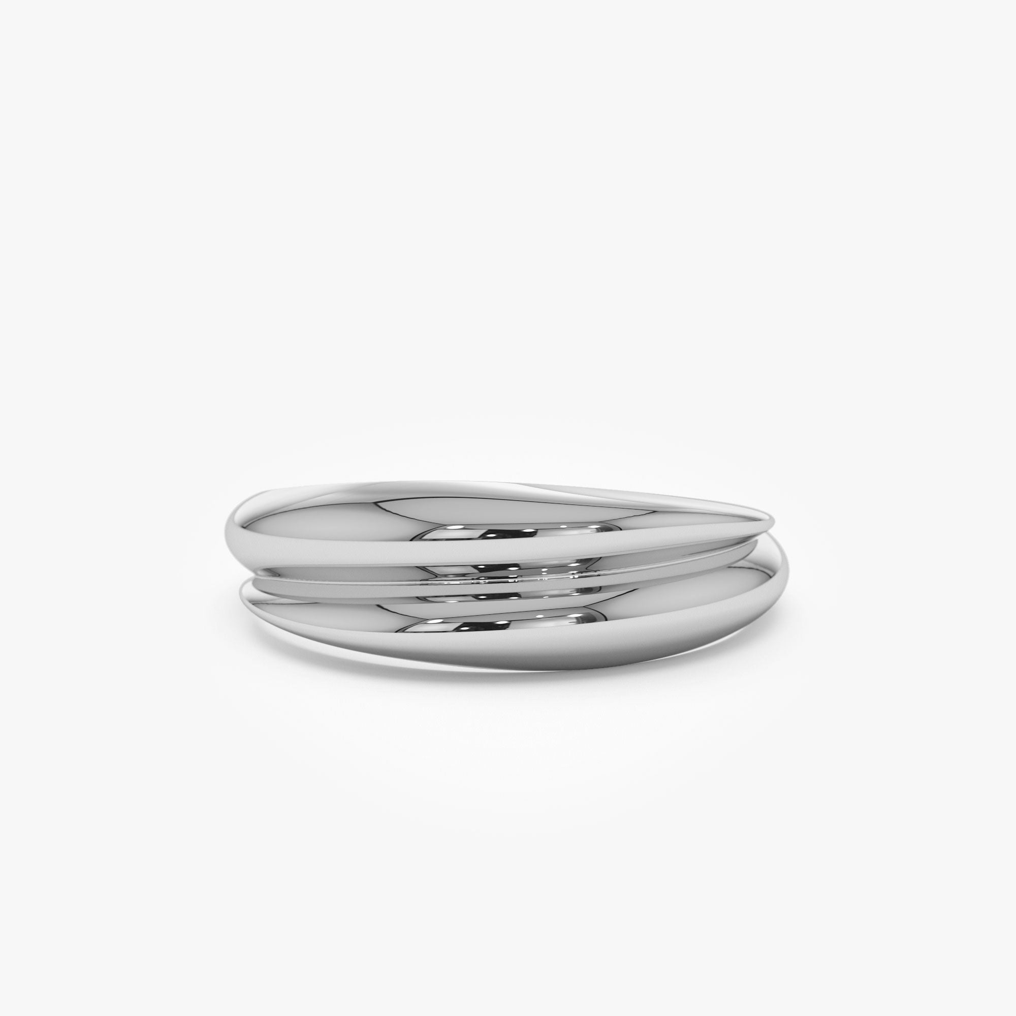 14k Dome Dual Band Stackable Statement Ring - GeumJewels