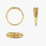 14k Dome Dual Band Stackable Statement Ring - GeumJewels