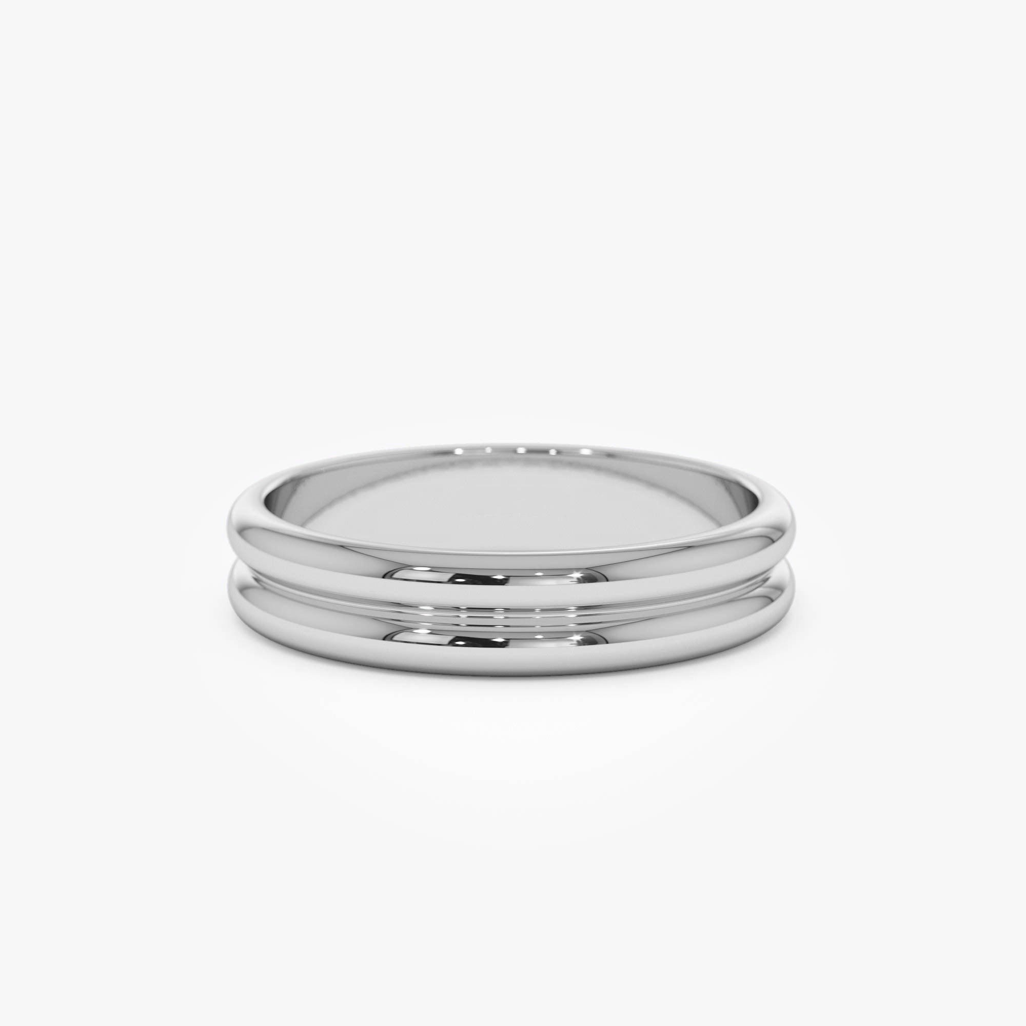 14k Double Dome Band Wedding Ring - GeumJewels