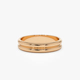 14k Double Dome Band Wedding Ring - GeumJewels