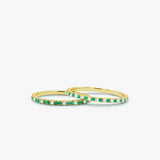 14K Emerald and Diamond Alternating Eternity Ring - GeumJewels