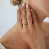 14k Emerald Clover Ring - GeumJewels
