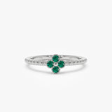 14k Emerald Clover Ring - GeumJewels