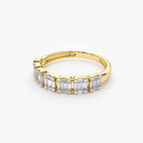 14K Emerald Illusion Diamond Wedding Band - GeumJewels