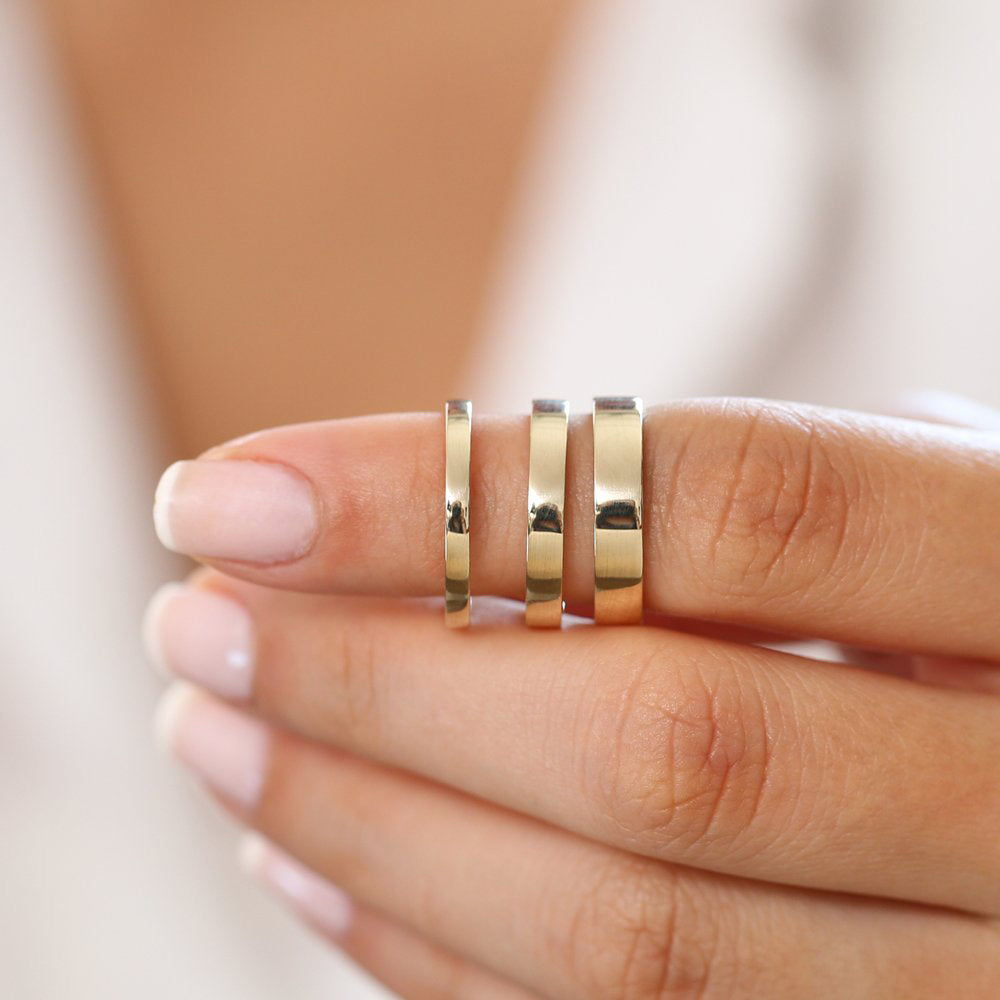 14k Flat 2MM wedding band - GeumJewels