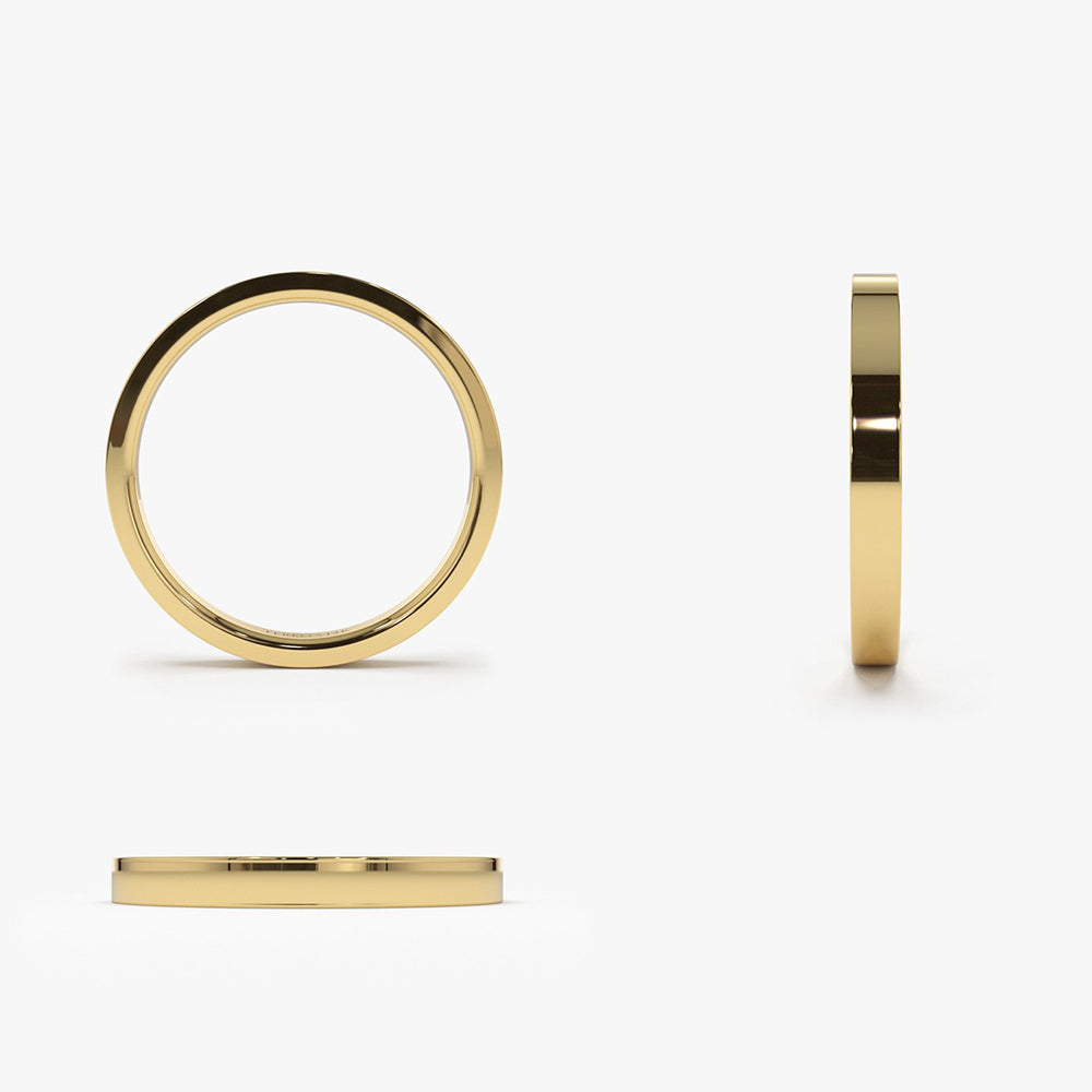 14k Flat 2MM wedding band - GeumJewels