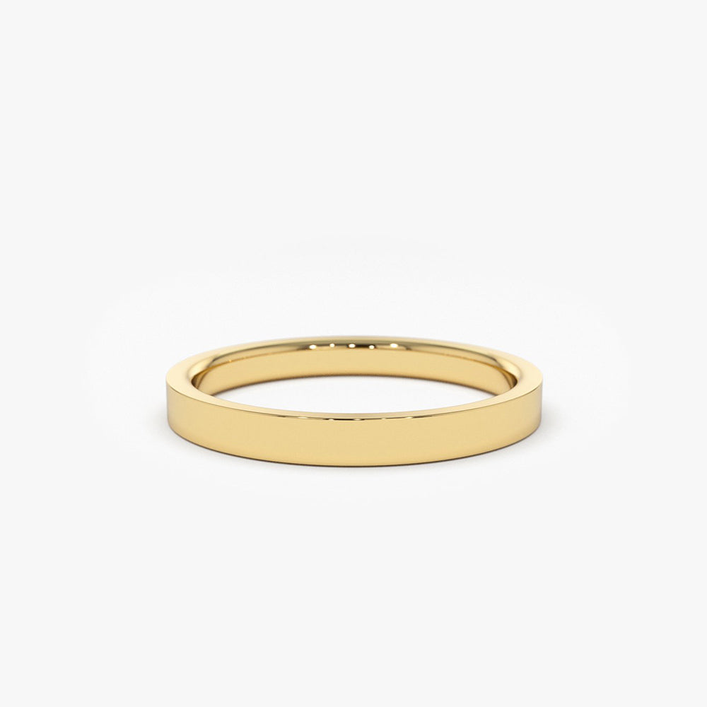 14k Flat 2MM wedding band - GeumJewels