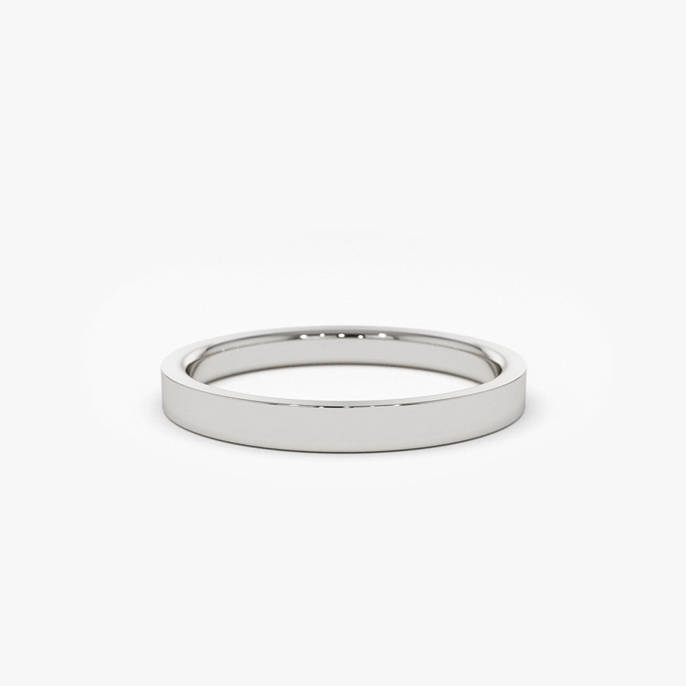 14k Flat 2MM wedding band - GeumJewels