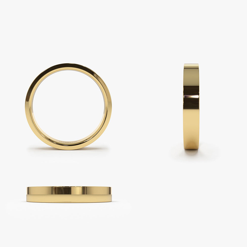 14K Flat 3MM Wedding Band - GeumJewels