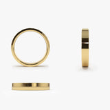 14K Flat 3MM Wedding Band - GeumJewels