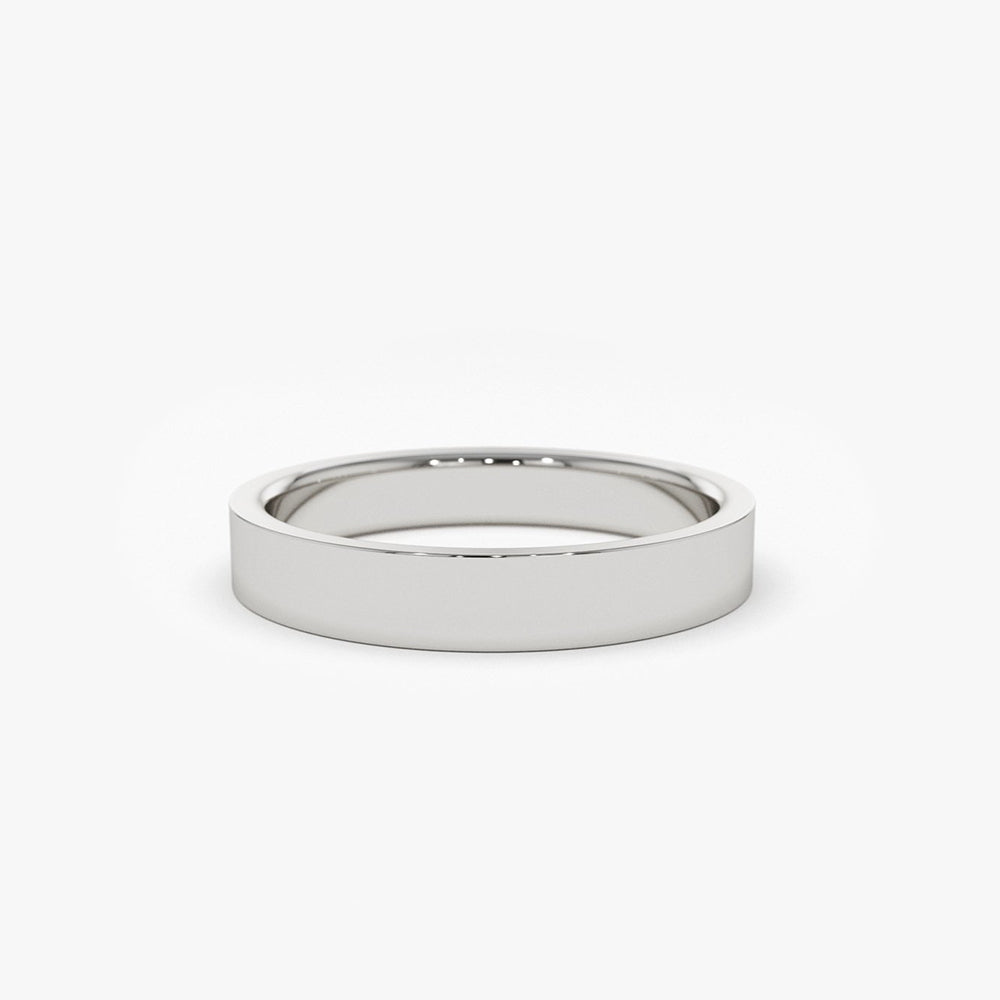 14K Flat 3MM Wedding Band - GeumJewels