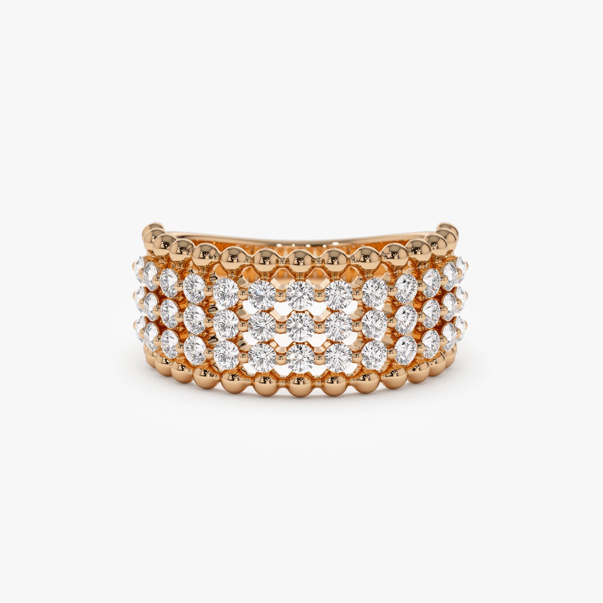 14k Floating Diamond Bubble Band - GeumJewels