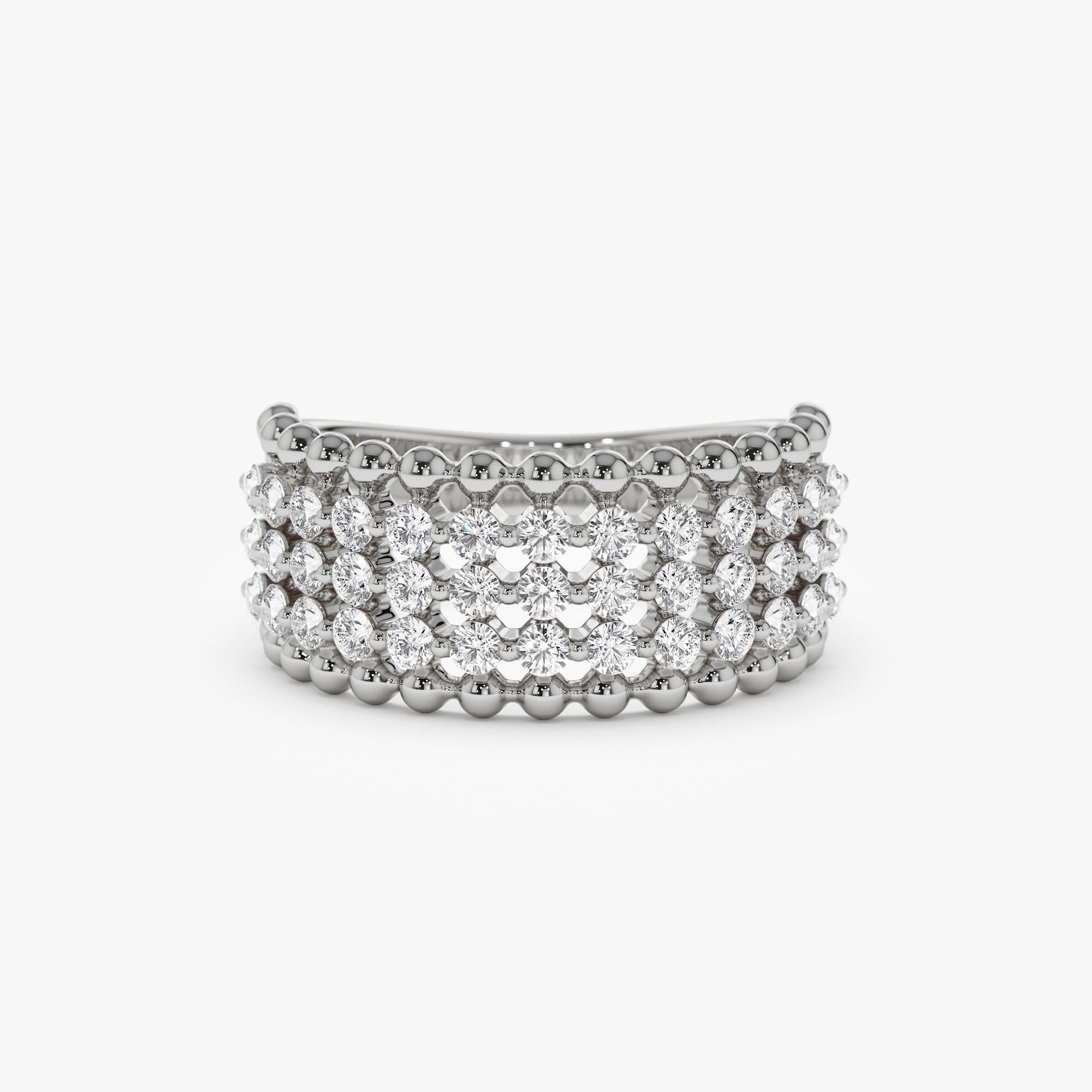 14k Floating Diamond Bubble Band - GeumJewels