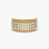 14k Floating Diamond Bubble Band - GeumJewels