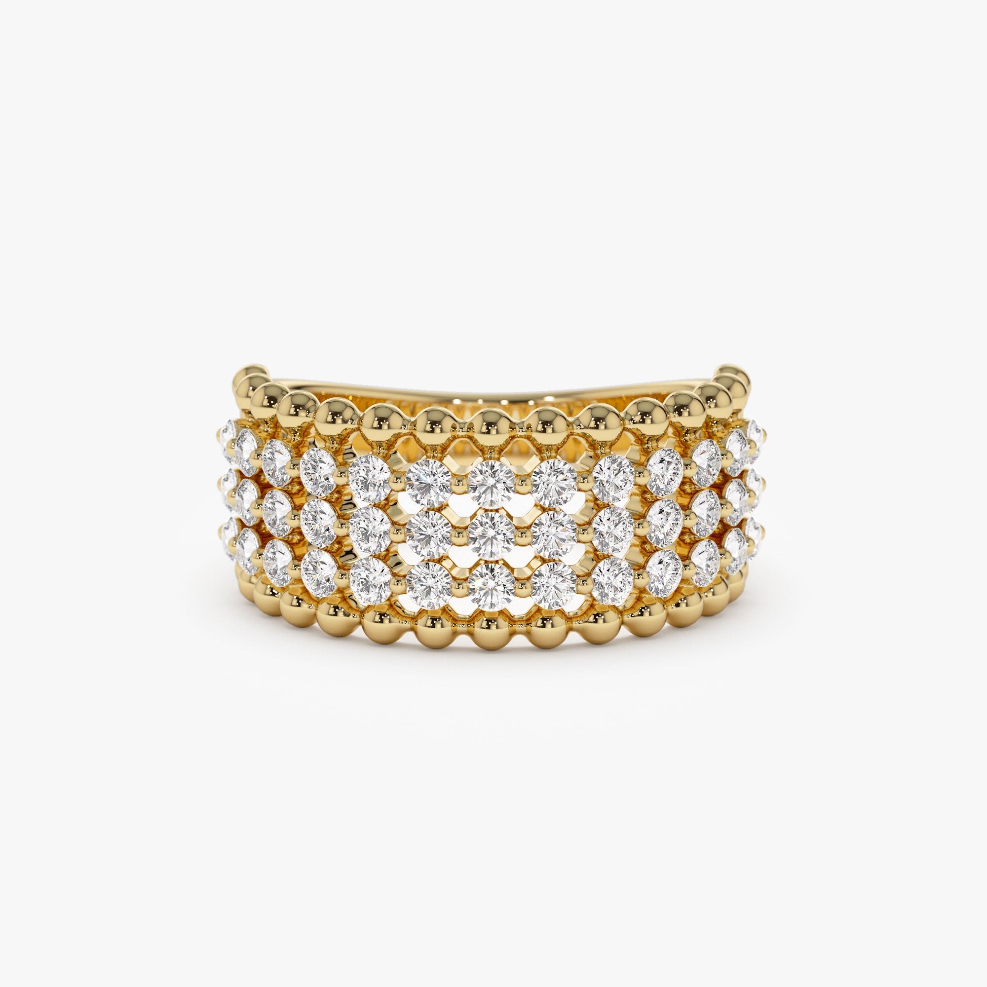 14k Floating Diamond Bubble Band - GeumJewels