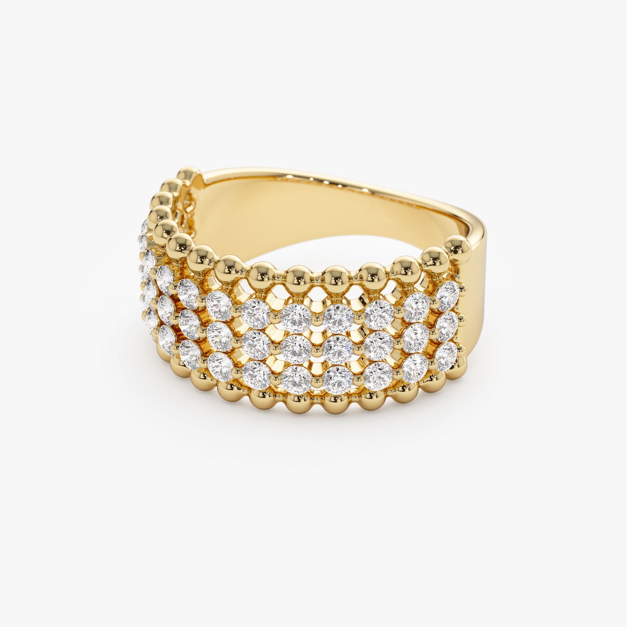 14k Floating Diamond Bubble Band - GeumJewels