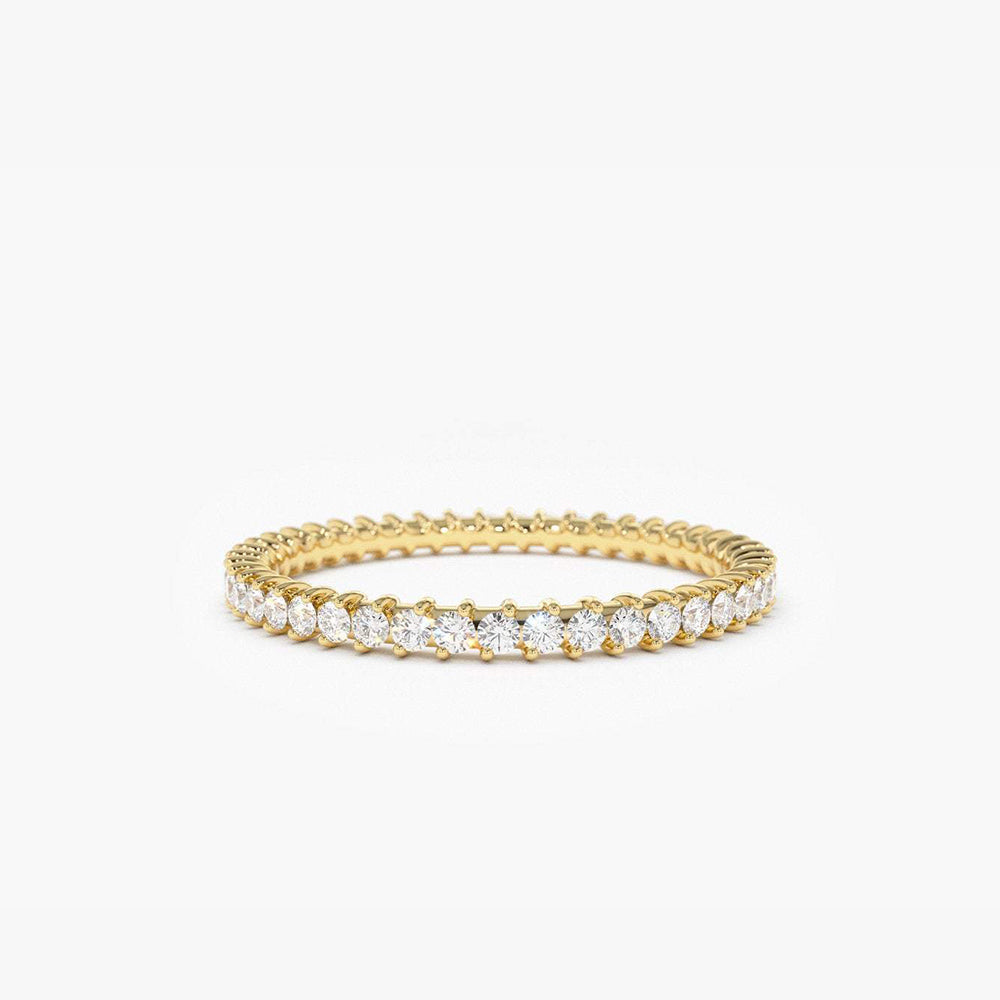 14k Full Eternity Petite Diamond Ring - GeumJewels