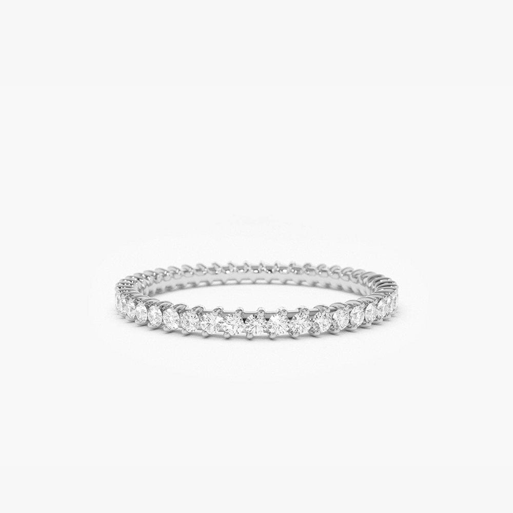 14k Full Eternity Petite Diamond Ring - GeumJewels