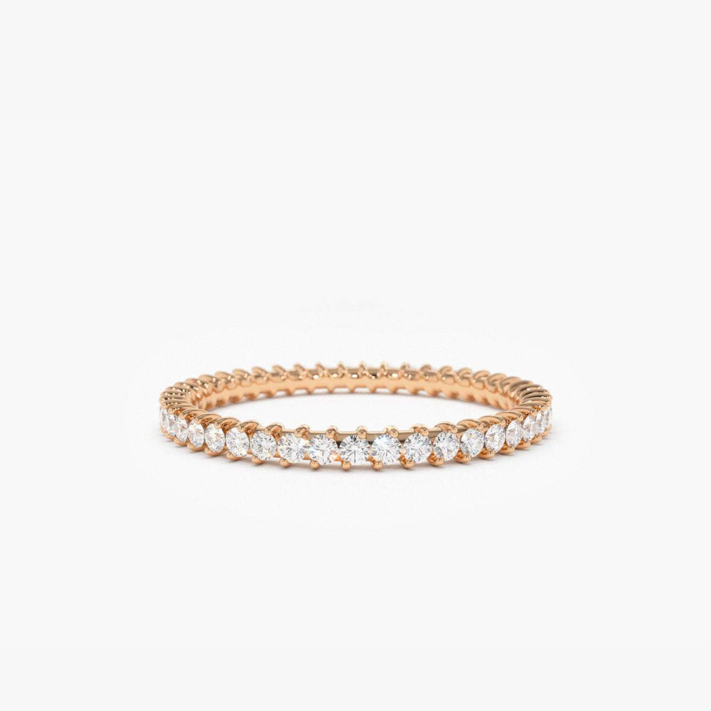 14k Full Eternity Petite Diamond Ring - GeumJewels