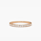 14k Full Eternity Petite Diamond Ring - GeumJewels