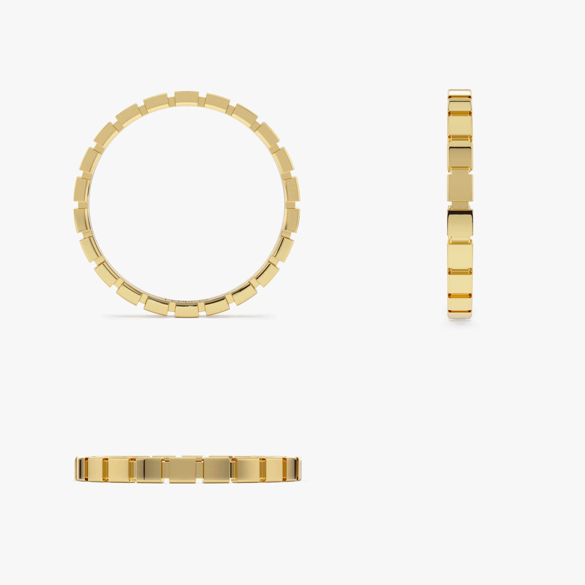 14K Geometric Square Stacking Ring - GeumJewels