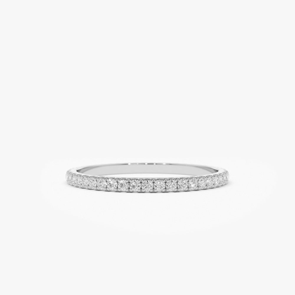 14K Gold 1.5MM Full Eternity Diamond Ring - GeumJewels