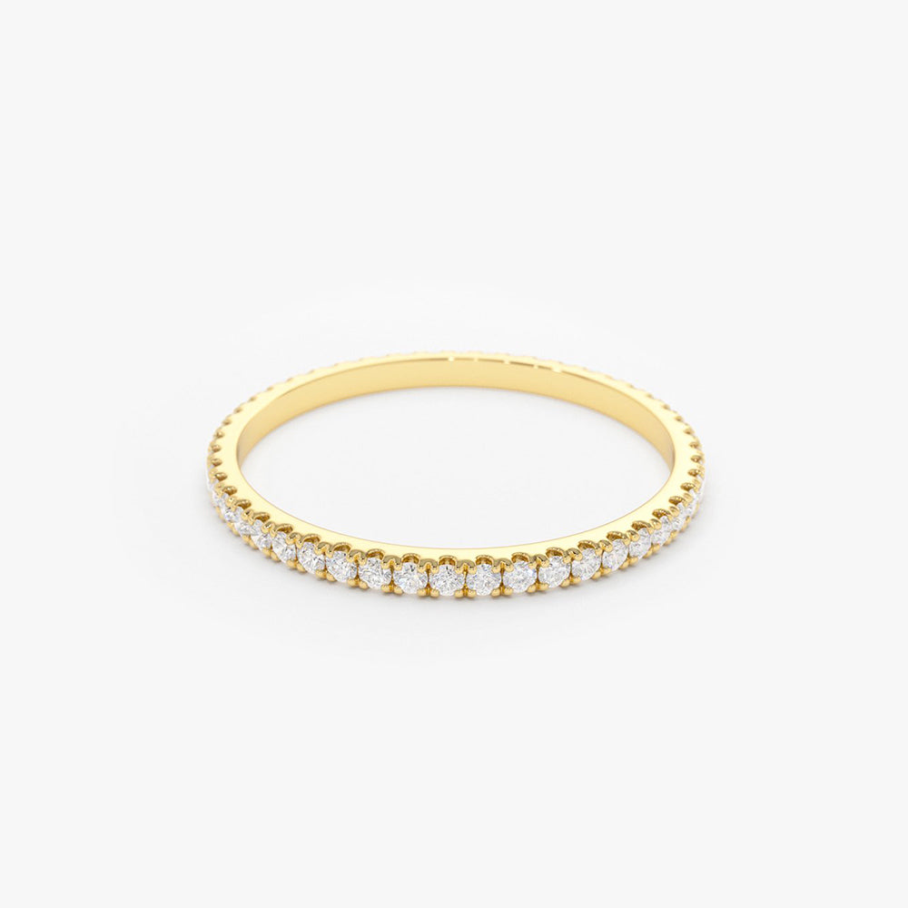 14K Gold 1.5MM Full Eternity Diamond Ring - GeumJewels