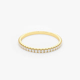 14K Gold 1.5MM Full Eternity Diamond Ring - GeumJewels