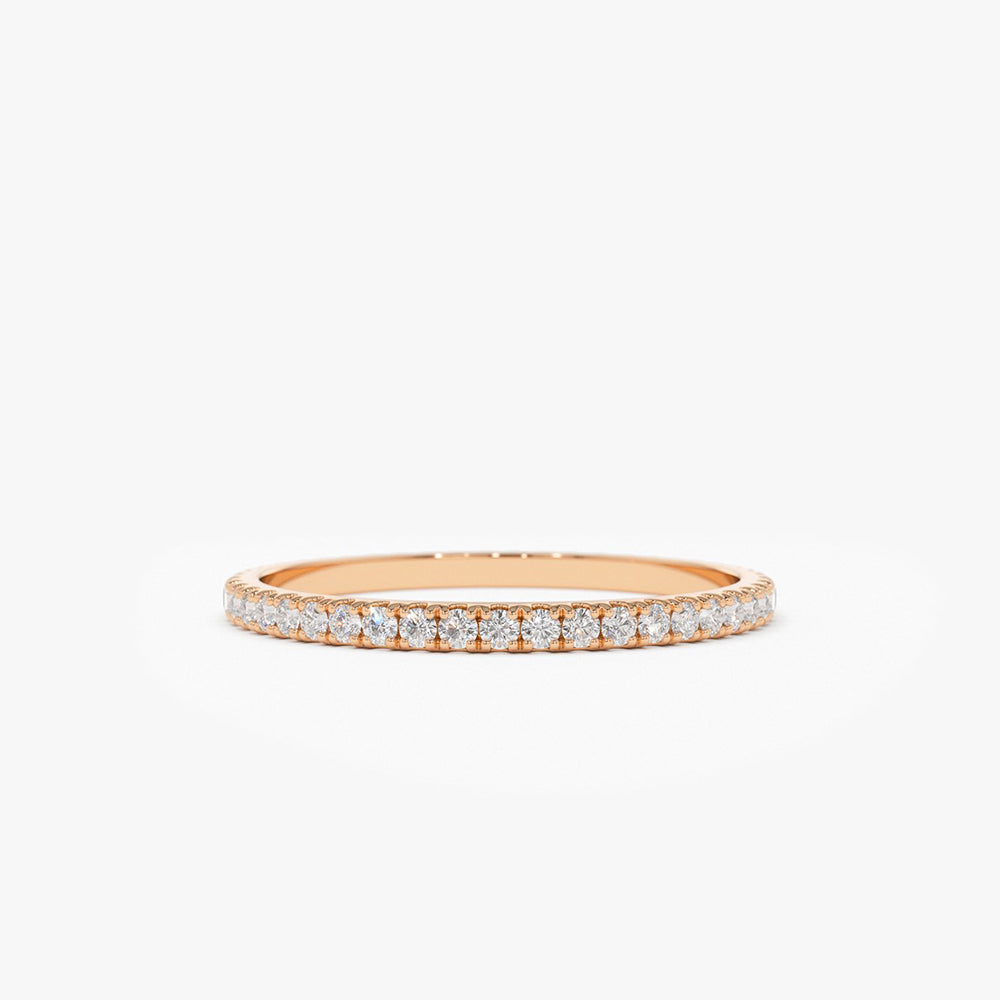 14K Gold 1.5MM Full Eternity Diamond Ring - GeumJewels