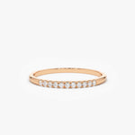 14K Gold 11 Stone Diamond Wedding Band - GeumJewels