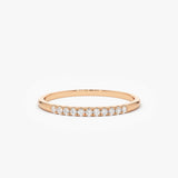 14K Gold 11 Stone Diamond Wedding Band - GeumJewels