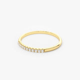 14K Gold 11 Stone Diamond Wedding Band - GeumJewels